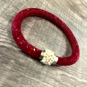 Mesh crystal bracelet red